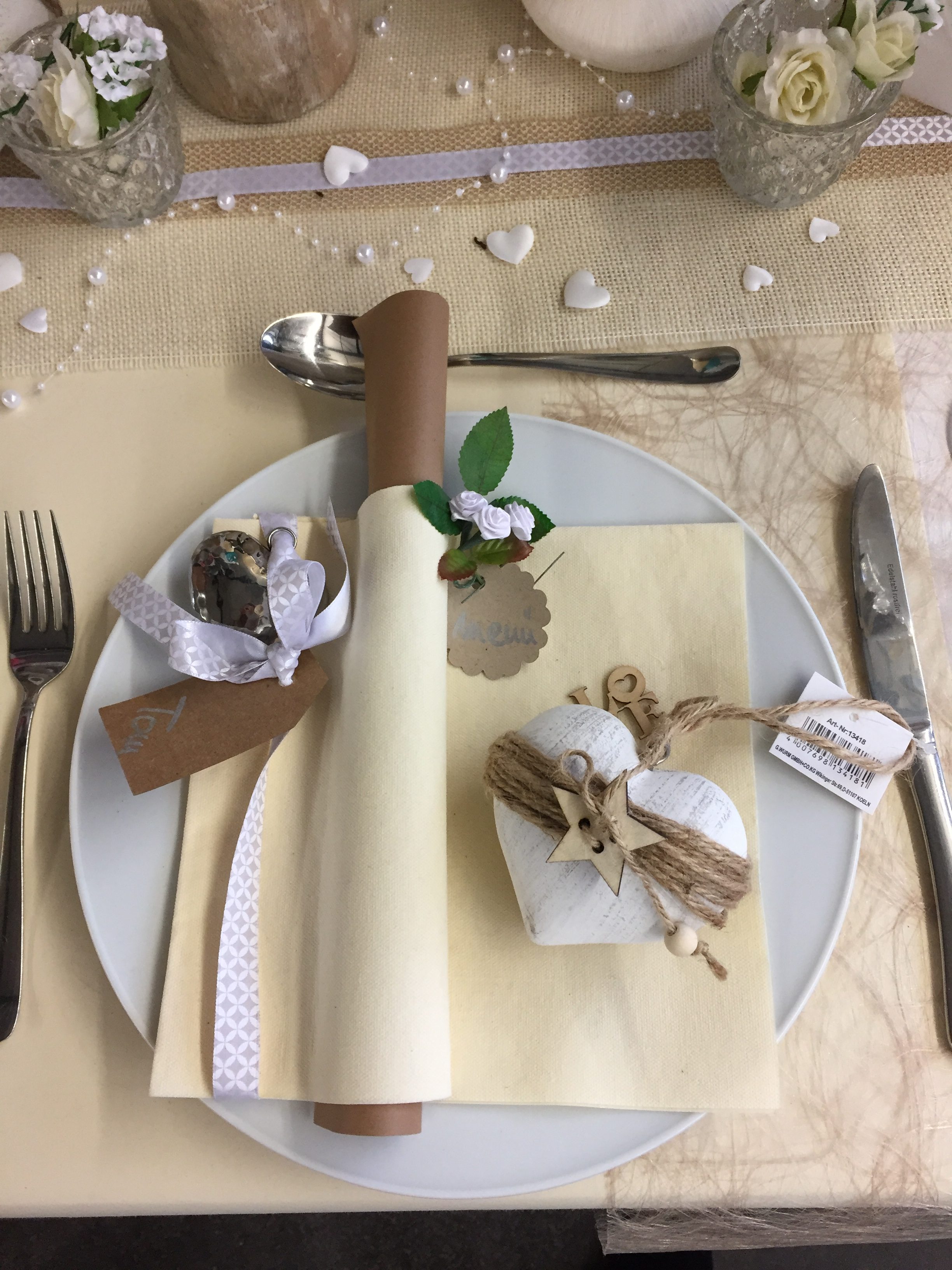 Hochzeit Tischdeko, Dekomaterial Hof Packwa